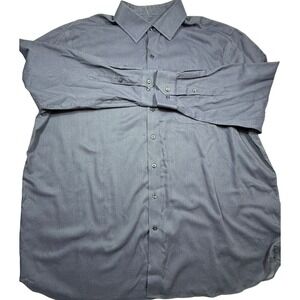 Rochester‎ Egyptian Cotton Non Iron Dress Shirt Mens 19 34/35 Blue Pattern